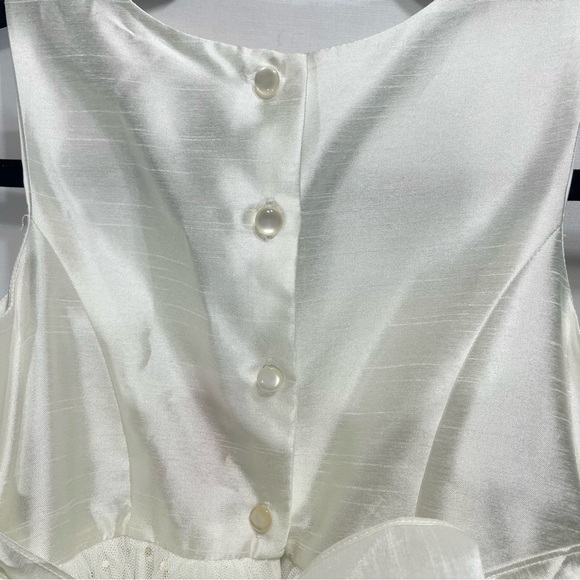 David’s Bridal Girls White & Gold Tulle Dress Size 8 Special Occasion - Picture 8 of 10